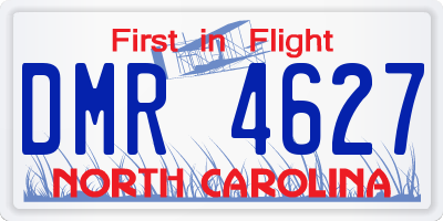 NC license plate DMR4627