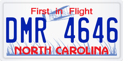 NC license plate DMR4646