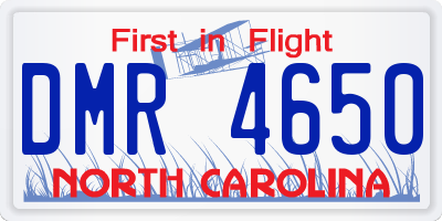 NC license plate DMR4650