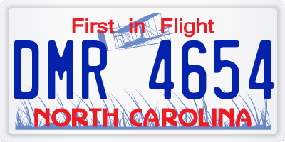 NC license plate DMR4654