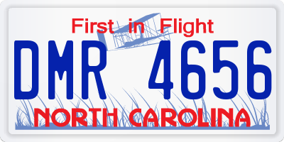 NC license plate DMR4656