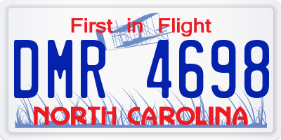 NC license plate DMR4698