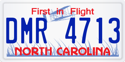 NC license plate DMR4713