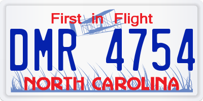 NC license plate DMR4754