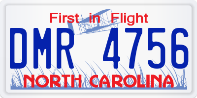 NC license plate DMR4756