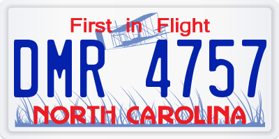 NC license plate DMR4757