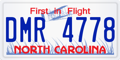 NC license plate DMR4778