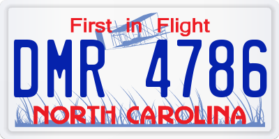 NC license plate DMR4786