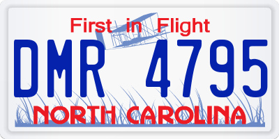 NC license plate DMR4795