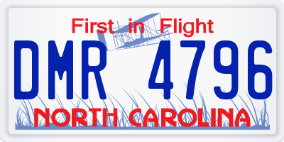 NC license plate DMR4796