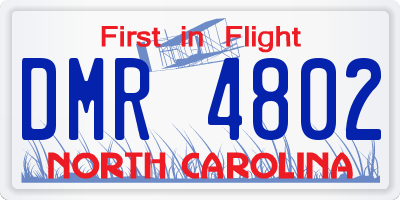 NC license plate DMR4802