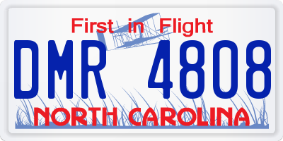 NC license plate DMR4808