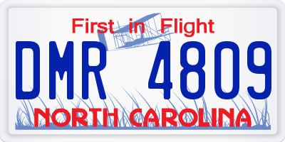 NC license plate DMR4809