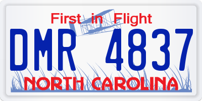 NC license plate DMR4837
