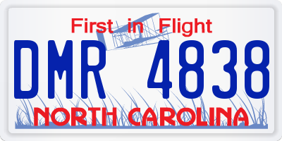 NC license plate DMR4838