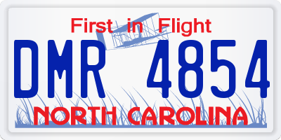 NC license plate DMR4854