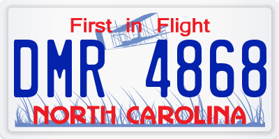 NC license plate DMR4868