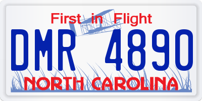 NC license plate DMR4890