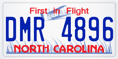 NC license plate DMR4896