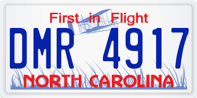 NC license plate DMR4917