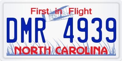 NC license plate DMR4939