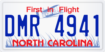 NC license plate DMR4941