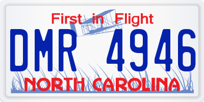 NC license plate DMR4946