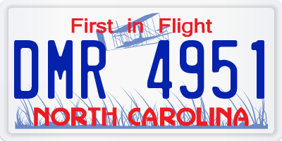 NC license plate DMR4951
