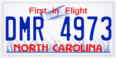 NC license plate DMR4973