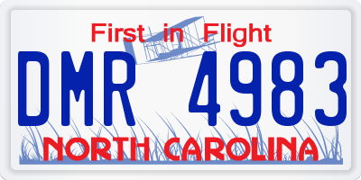 NC license plate DMR4983