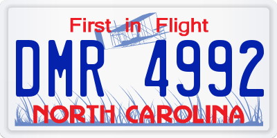 NC license plate DMR4992