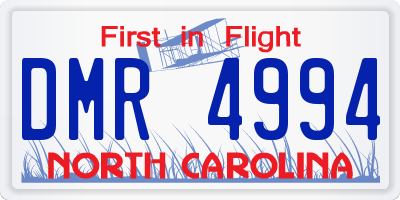 NC license plate DMR4994