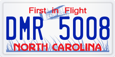 NC license plate DMR5008