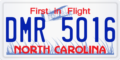 NC license plate DMR5016