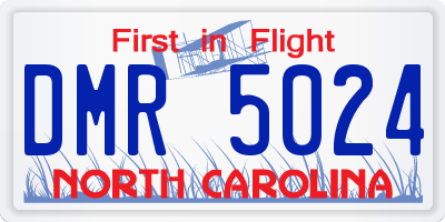 NC license plate DMR5024