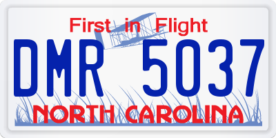 NC license plate DMR5037