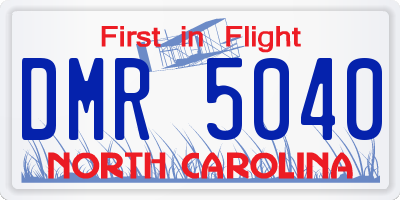 NC license plate DMR5040