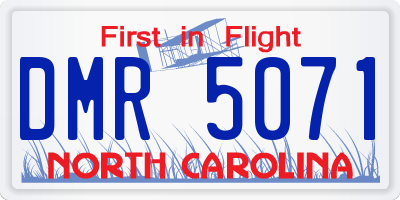 NC license plate DMR5071