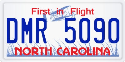 NC license plate DMR5090