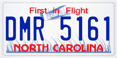 NC license plate DMR5161