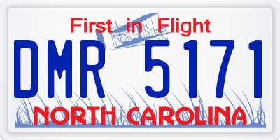 NC license plate DMR5171