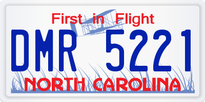 NC license plate DMR5221