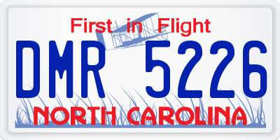 NC license plate DMR5226