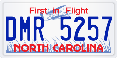 NC license plate DMR5257