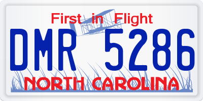 NC license plate DMR5286