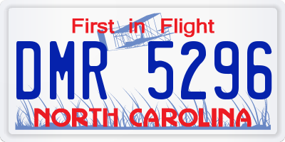 NC license plate DMR5296