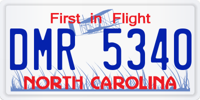 NC license plate DMR5340