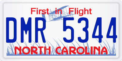 NC license plate DMR5344