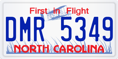NC license plate DMR5349