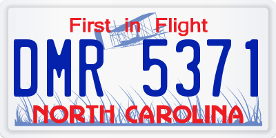 NC license plate DMR5371